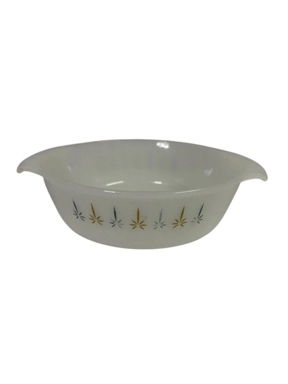 Anchor Hocking Casserole Dish 1Qt Made Vintage Fire King Candle Glow Glass USA